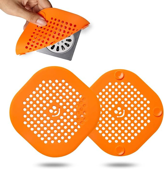 2 Pack Drain Hair Catcher Sturdy Silicone Shower Drain Protector Sink Drain by Couidlmakeslifecolorful