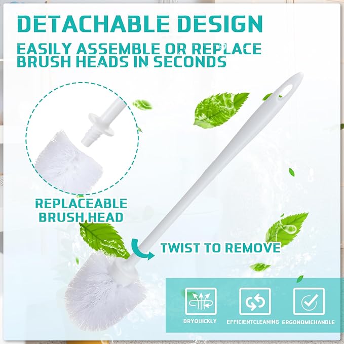 Tioncy 15 Pcs 14.2 Inch Toilet Brush Commercial Heavy Duty Toilet Bowl Cleaning - Image 3