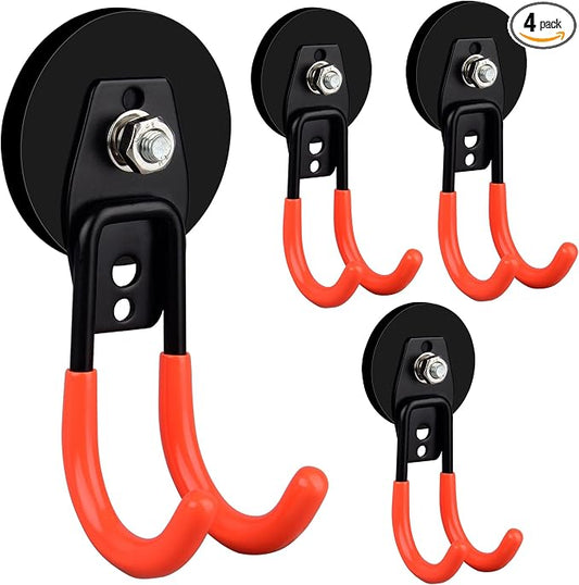 ULIBERMAGNET Garage Strong Magnetic Hooks, 4 Pack Heavy Duty Large J Hooks by ULIBERMAGNET