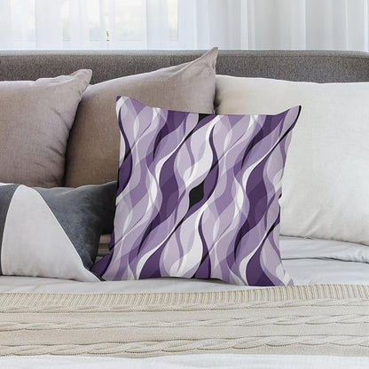 Purple Throw Pillow Covers Modern Abstract Purple and Grey Striped Decorations for Bedroom Living Room Farmhouse Sofa Pillows Bed Couch 20x20 Inch