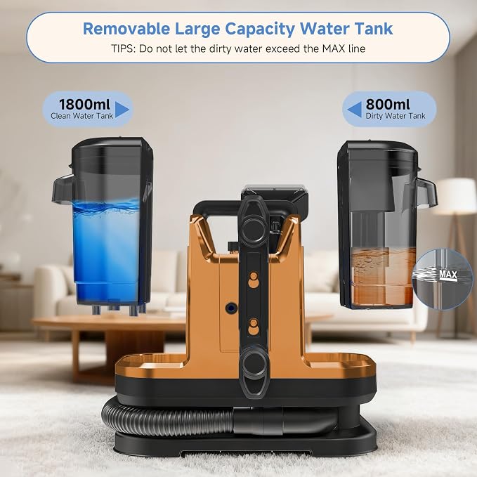 Portable Carpet & Upholstery Cleaner Machine, Handheld Spot Cleaner - Image 4