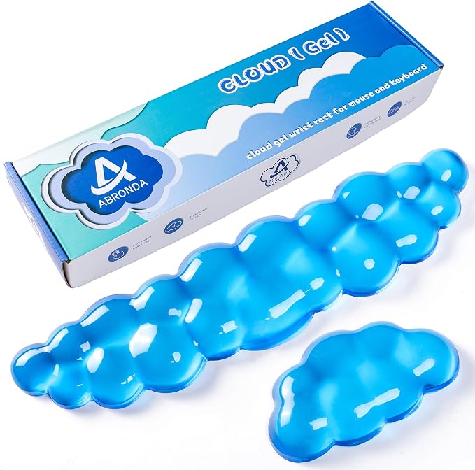 Gel Cloud Keyboard & Mouse Wrist Rest Set by ABRONDA