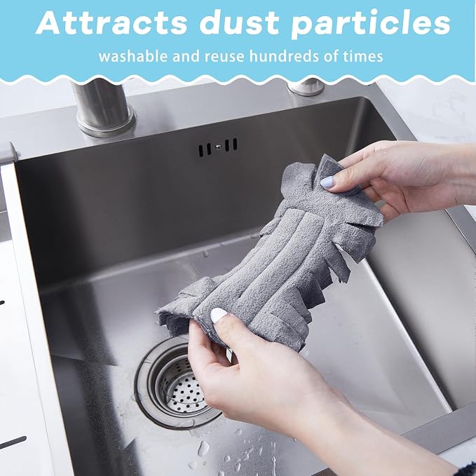 Zubebe 6 Pcs Duster Refill Reusable Fleece Duster Refills Feather Flat Dusters - Image 5