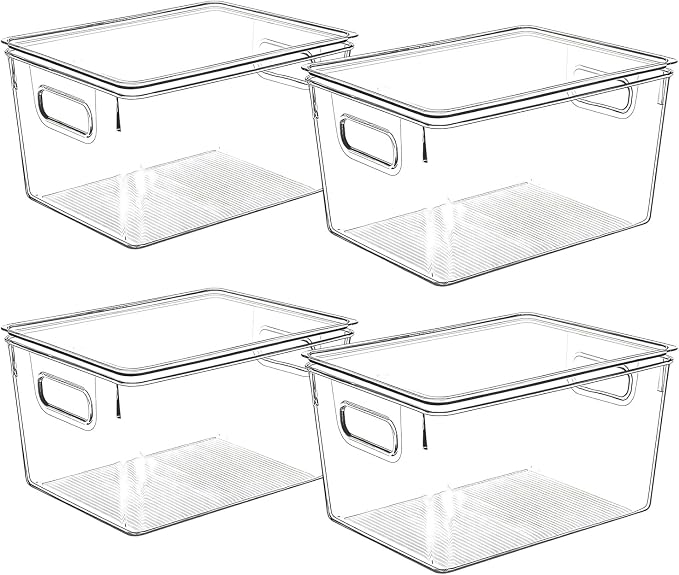 Clear Plastic Storage Bins by CONTROLKITCHEN