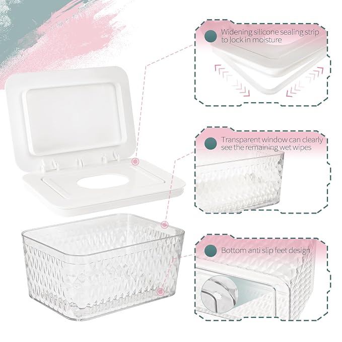 Wipes Dispenser, One-Handed Operation Wipe Holder - Image 3