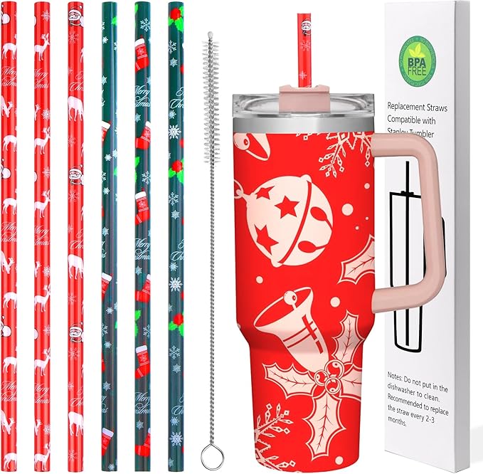 AIERSA 6 Pack Christmas Straw Replacement by AIERSA