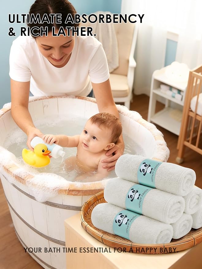 HIPHOP PANDA Baby Washcloths, Rayon Made from Bamboo - Image 4