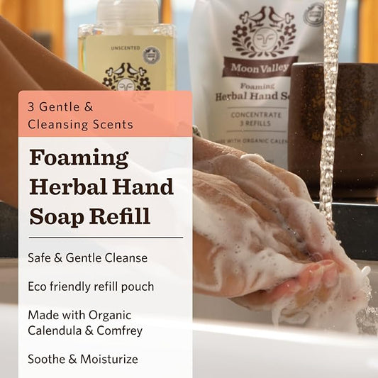 Moon Valley Foaming Hand Soap Refill Pouch, Three-Pack Lemon Rosemary, Mint - Image 2