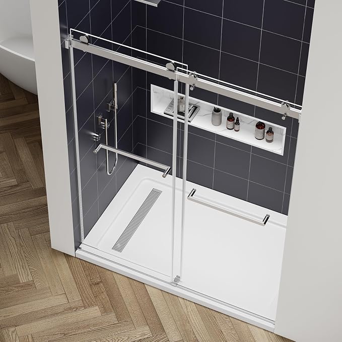 56-60" W x 76" H Double Sliding Frameless Shower Glass Door, 5/16" ANSI & SGCC - Image 9