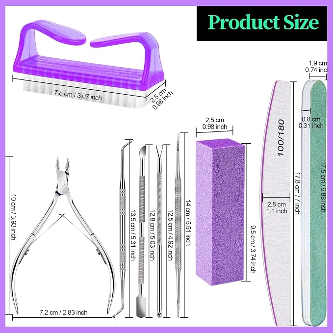FANDAMEI Manicure and Pedicure Tools Kit, Manicure Kit, Nail Files 100/180 - Image 7