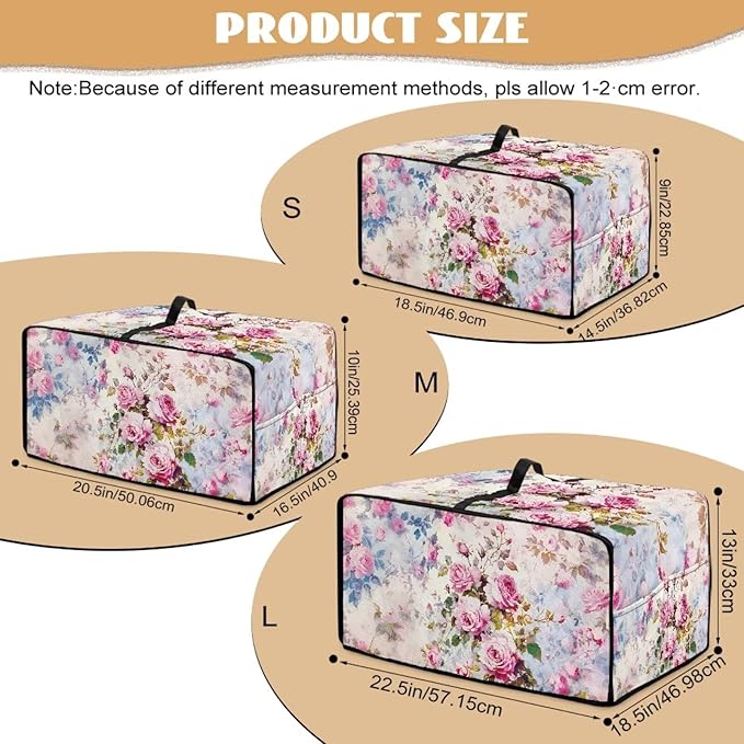 Toaster Oven Dust Cover with Pockets, Stain-resistant Kitchen Electrical Appliance Cover Countertop Ovens Decorations, M, 16.5" x 20.5" x 10", Retro Rose Pink