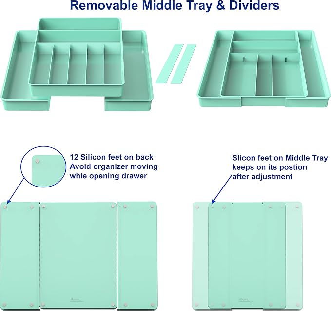 Simple Houseware Expandable Kitchen Drawer Flatware Organizer - Image 3