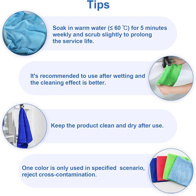 12Pcs Premium Microfiber Cleaning Cloth, Highly Absorbent Household Cleaning - Image 8