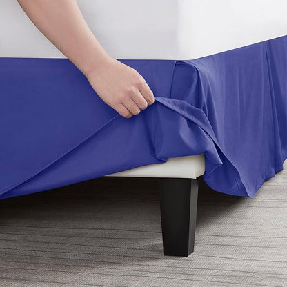 Nestl Royal Blue Twin Bed Skirt - Twin Size Bed Skirt 14 Inch Drop - Brushed Microfiber Bed Skirts - Hotel Quality Pleated Bed Skirt - Shrinkage & Fade Resistant