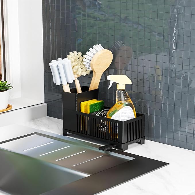 Sink Caddy & Kitchen Sink Organizer, Plastic Kitchen Countertop Organizer - Image 7