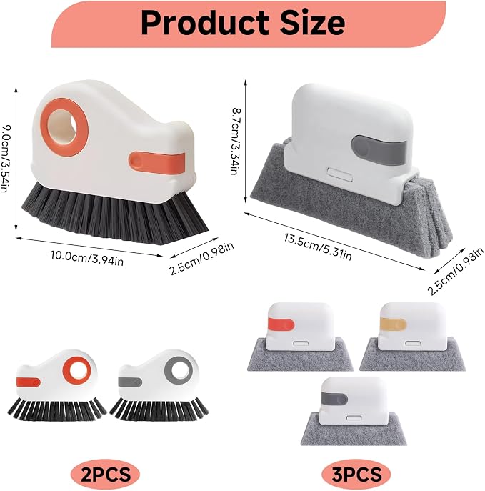2 Pcs 2 in 1 Window Track Cleaner, Groove Cleaner Brush, Effective Window Sill - Image 2