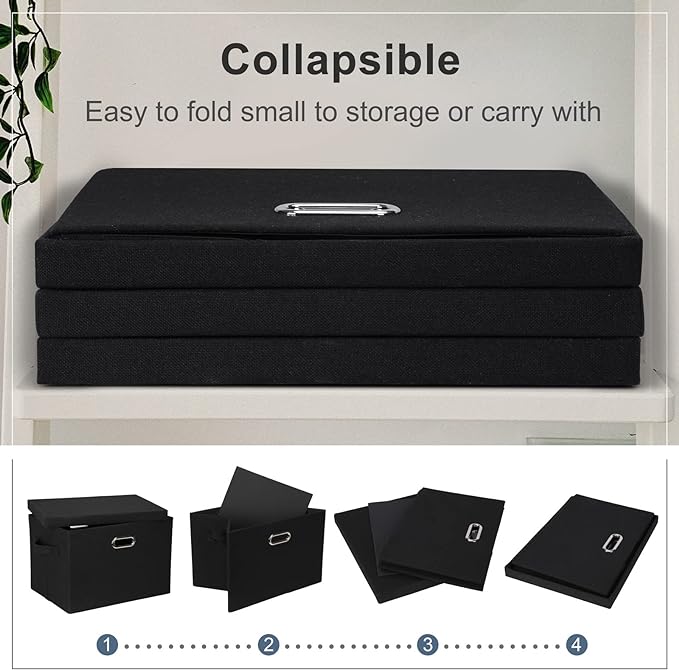 Large 17" 36 Quart Collapsible Stackable Storage Bins - Image 5