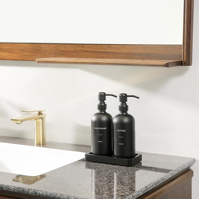 Black Soap Dispenser Bathroom Set, Soap and Lotion Dispenser Set - Image 6