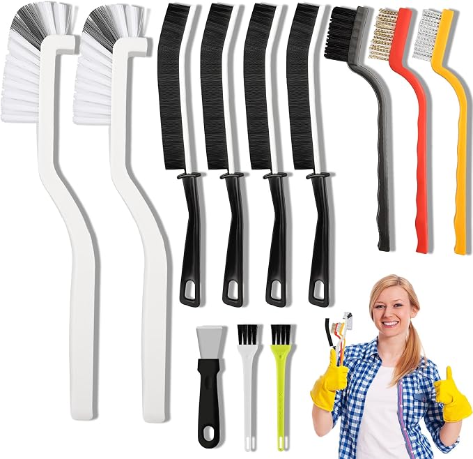 12Pcs Crevice Cleaning Brush Set, Hard Bristle Cleaning Tool by Unknown