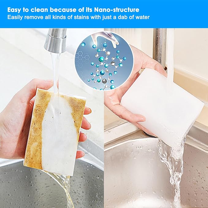50 Pack Melamine Sponges, Magic Sponge Eraser, Durable Multi-Purpose Premium - Image 9