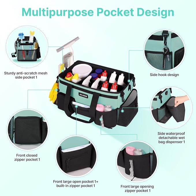Large Wearable Cleaning Caddy Bags, Cleaning Supplies Storage Bag - Image 3