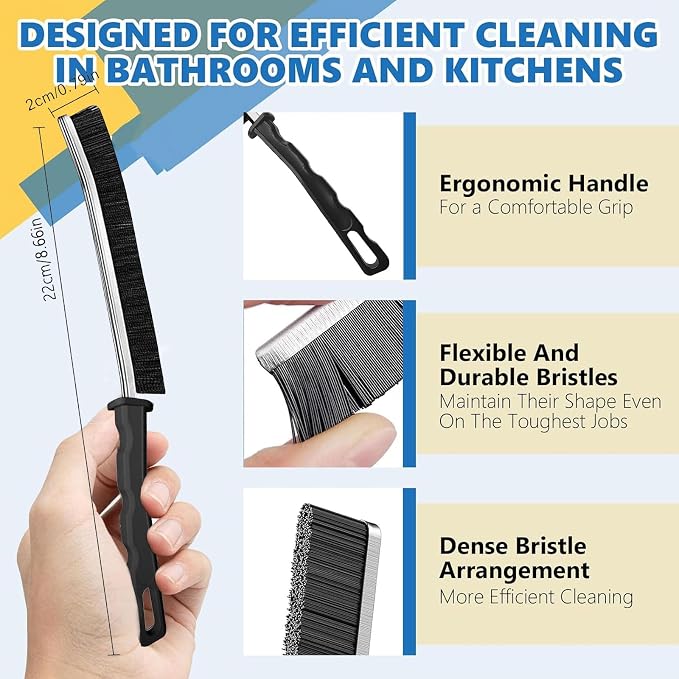 Crevice Cleaning Brush Set – Hard Bristle Gap Cleaning Tool - Image 4