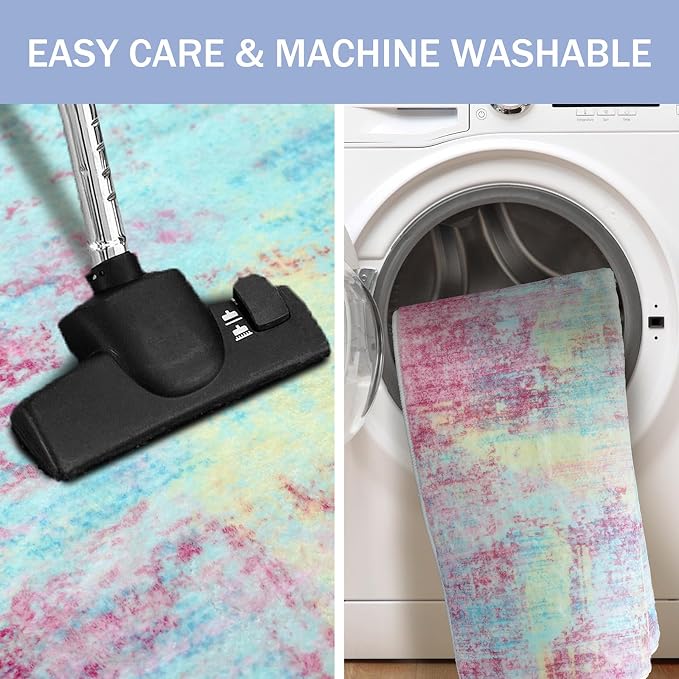 IOHOUZE Abstract Runner Rug 2x8 Ft Washable Runners - Image 3