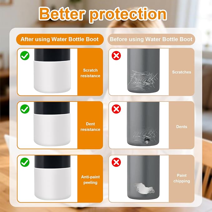 Silicone Water Bottle Boot and Bottle Drying Rack Compatible - Image 3