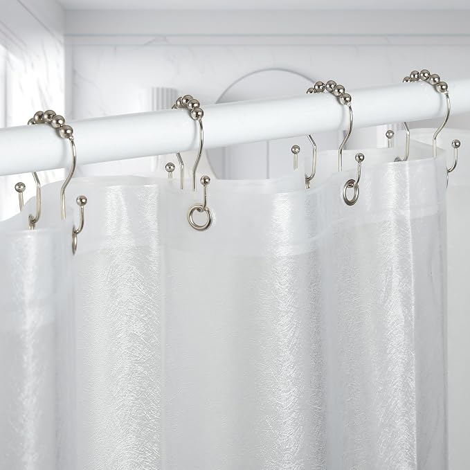 Goowin Shower Curtain Hooks, Stainless Steel Shower Curtain Hangers, Double - Image 3