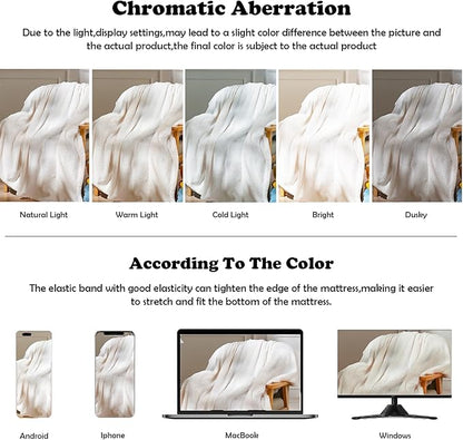 NEWCOSPLAY Super Soft Throw Blanket Ivory Premium Silky Flannel Fleece Leaves Pattern Lightweight Bed Blanket All Season Use (Ivory, Throw(50"x60"))