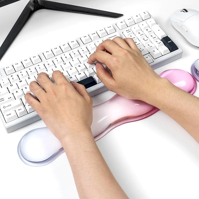 Ergonomic Gel Keyboard and Mouse Wrist Rest Set – Clear Wrist Rest - Image 5