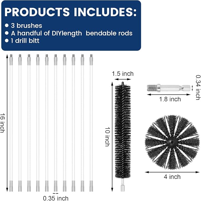 HOKLNUSE Dryer Vent Cleaner Kit Ducts Cleaning Kit - Image 2