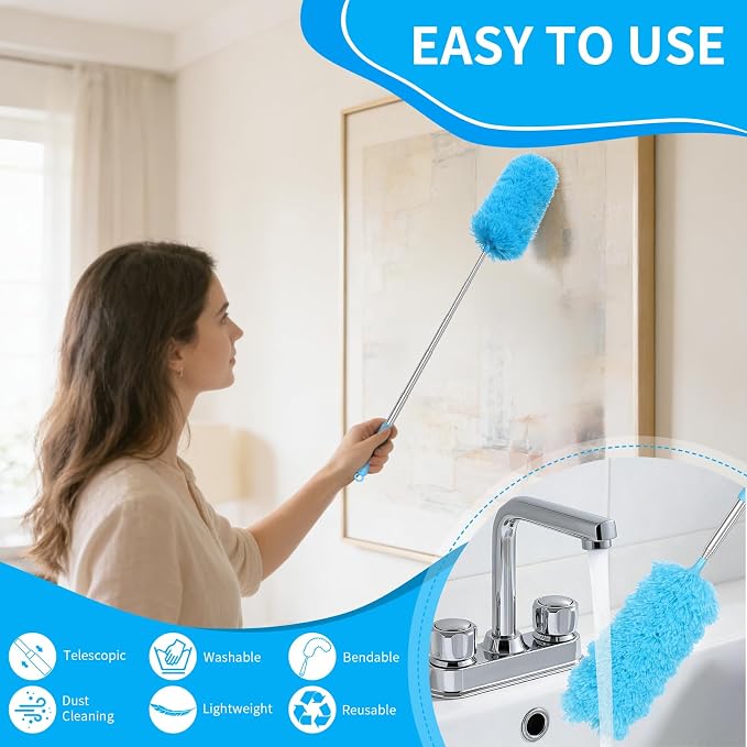 2 Pack Microfiber Duster for Cleaning, Washable Hand Dusters - Image 5