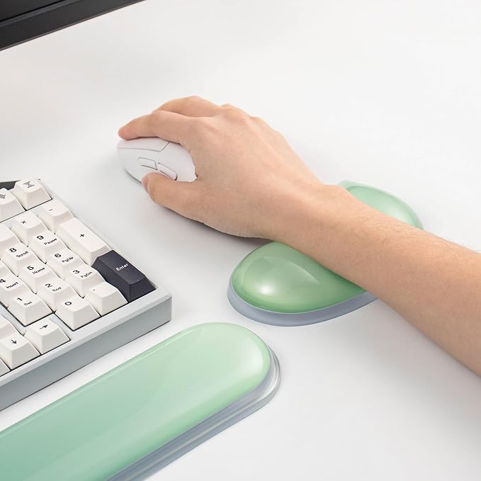 Gel Keyboard and Mouse Wrist Rest Set –Green Clear Wrist Rest - Image 4