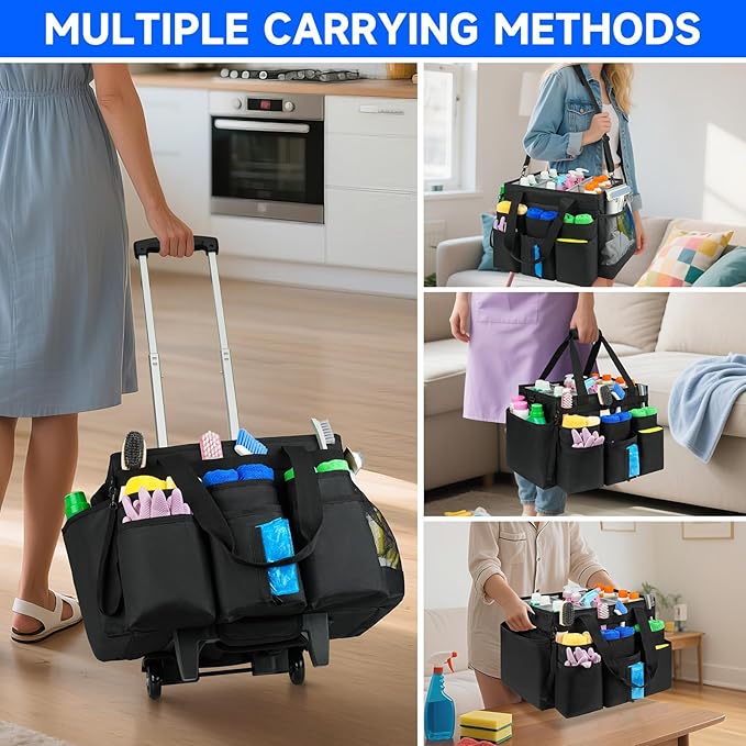 Large Rolling Cleaning Caddy Bag - Image 5