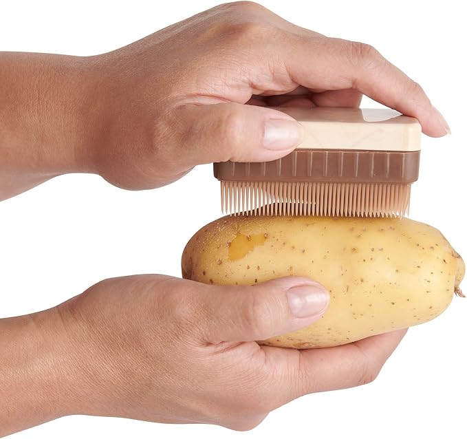 HIC Kitchen Potato Brush and Vegetable Scrubber, Dual-Textured Bristles - Image 2