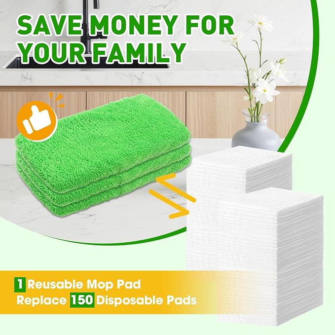 12Pcs Reusable Microfiber Mop Pads Compatible - Image 5