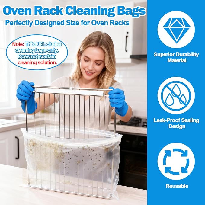 XANGNIER 9 Pack Oven Rack Cleaning Bags Kit - Image 4