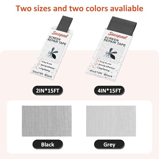 Black Screen Repair Tape, Strong Adhesive Fiberglass Patch Tape Mesh - Image 5