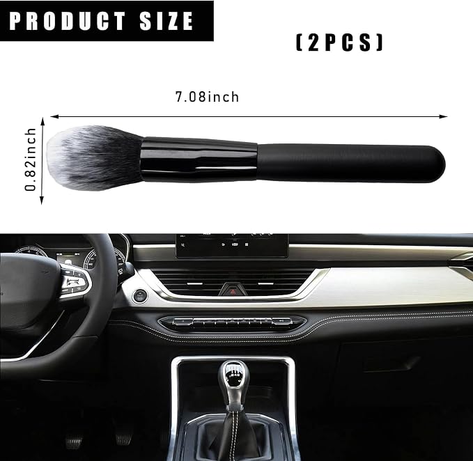 2PCS Car Interior Dust Brush, Soft Scratch Free Auto Detailing Brushes - Image 2