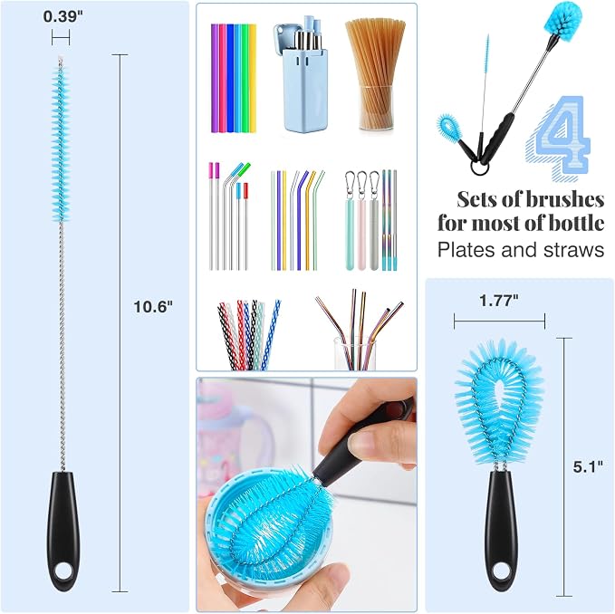 3-in-1 Stainless Steel Bottle Cleaning Brush Set - Image 3