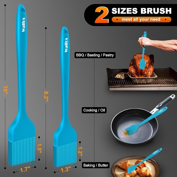 Walfos Silicone Basting Pastry Brush, Heat Resistant Pastry Brush Set, Strong - Image 2