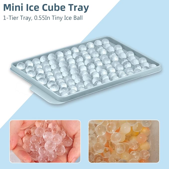 WIBIMEN Mini Ice Cube Trays, Small Tiny Round Pebble Crushed Nugget Ice Trays - Image 4