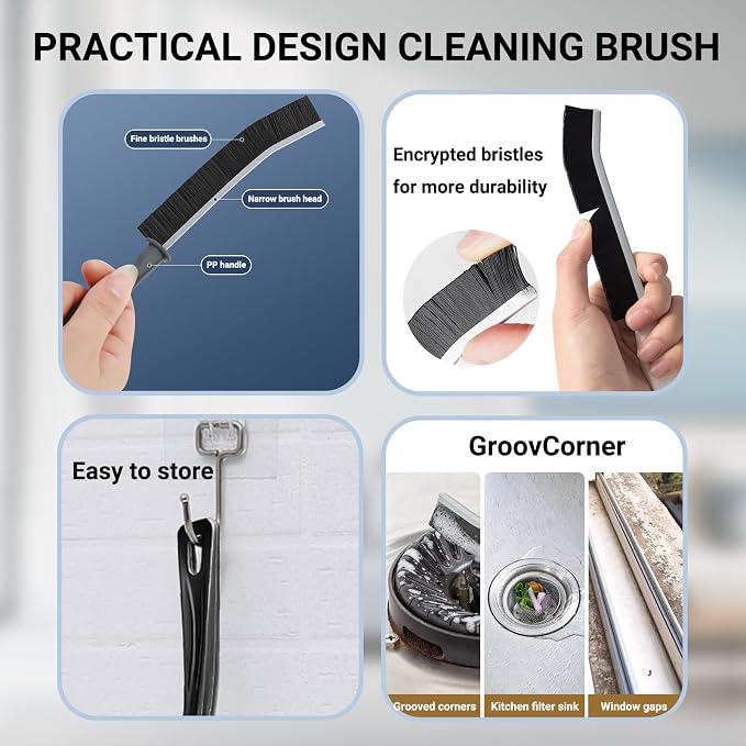 Crevice Cleaning Brush, 2026 New Multifunctional Gap Hard Bristled Grout Brush - Image 2
