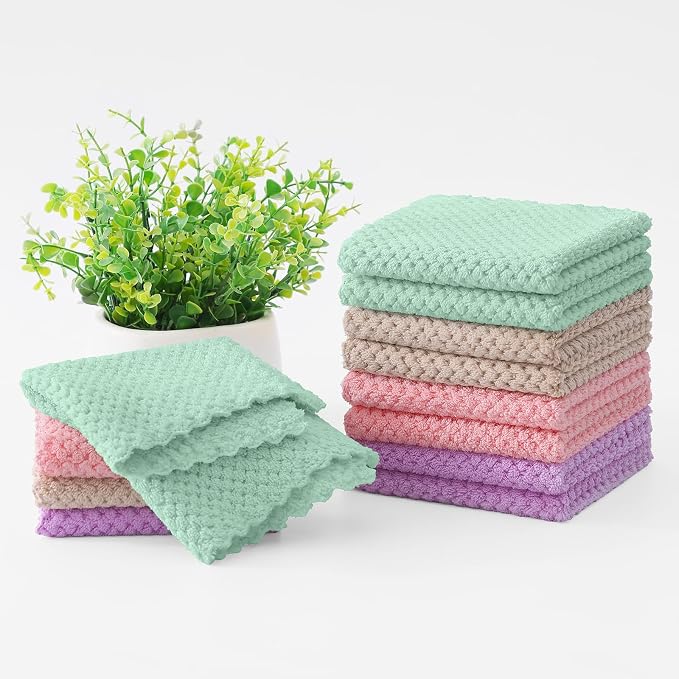 Homaxy 12 Pack Kitchen Dish Cloths, Ultra Soft and Absorbent Dish Towels - Image 7