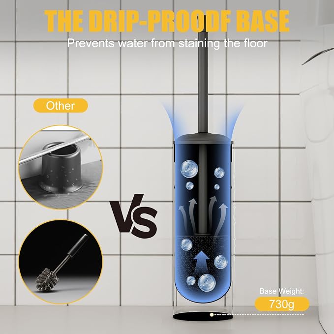 BESy Toilet Brush and Holder, Toilet Cleaner Bowl Set - Image 4