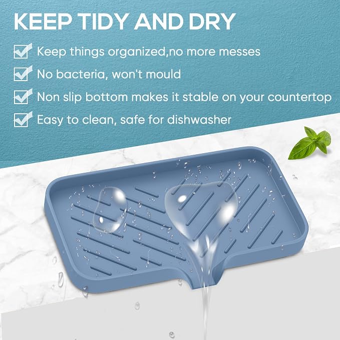 Silicone Sink Tray, Self-Draining Kitchen Soap Tray, Premium Silicone Soap - Image 4
