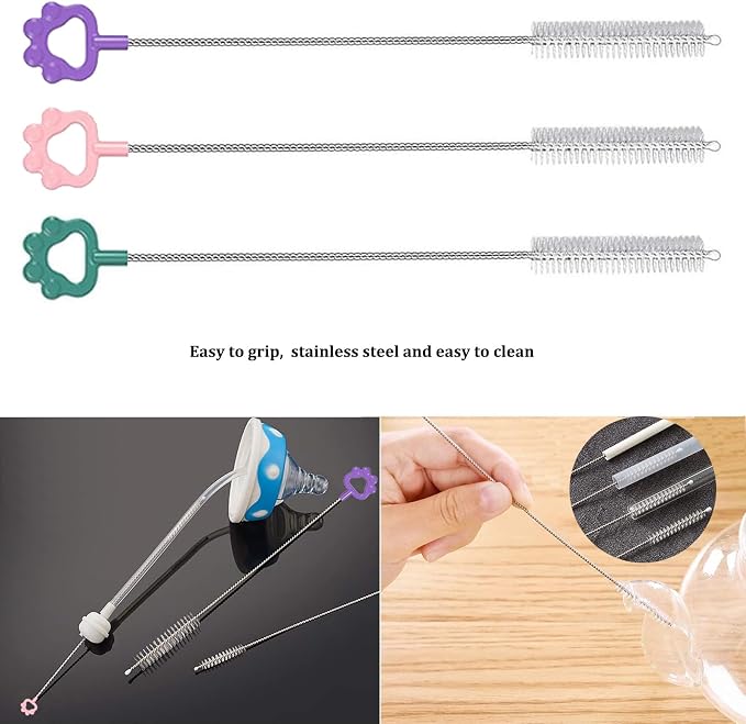 3Pcs 4-in-1 Bottle Cleaning Brush Set, Cup Lid Cleaner and 3pcs Tube Brush Kit - Image 6