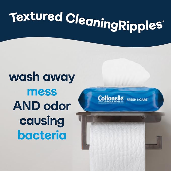 Cottonelle Fresh Care Flushable Wet Wipes, Adult Wet Wipes, 4 Flip-Top Packs - Image 5