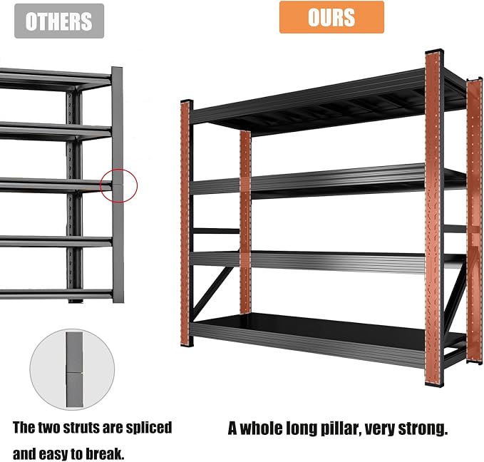 5000LBS Garage Shelving 59" W Heavy Duty Storage Shelves, 4 Tier Industrial - Image 5